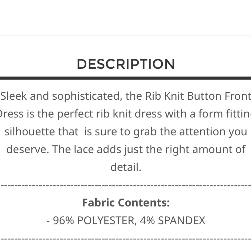 π¦π¦162 π LAST TWO! POL Black Lace Ribbed Dress - Picture 4 of 4